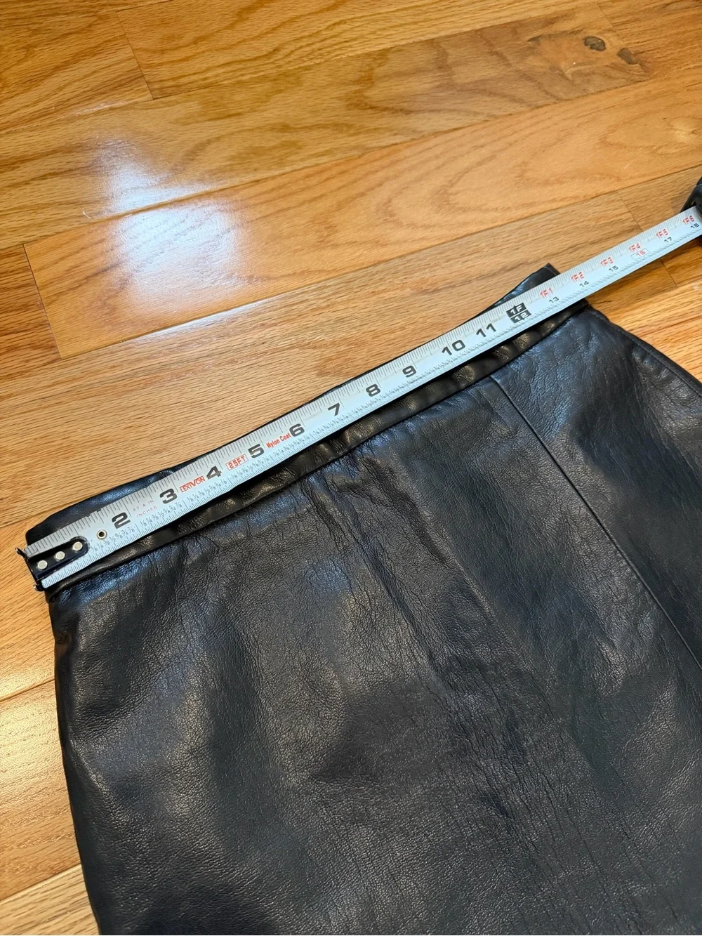 Aritzia Wilfred Patio Skirt Black Faux Leather Mini with Side Slit - Picture 6 of 7